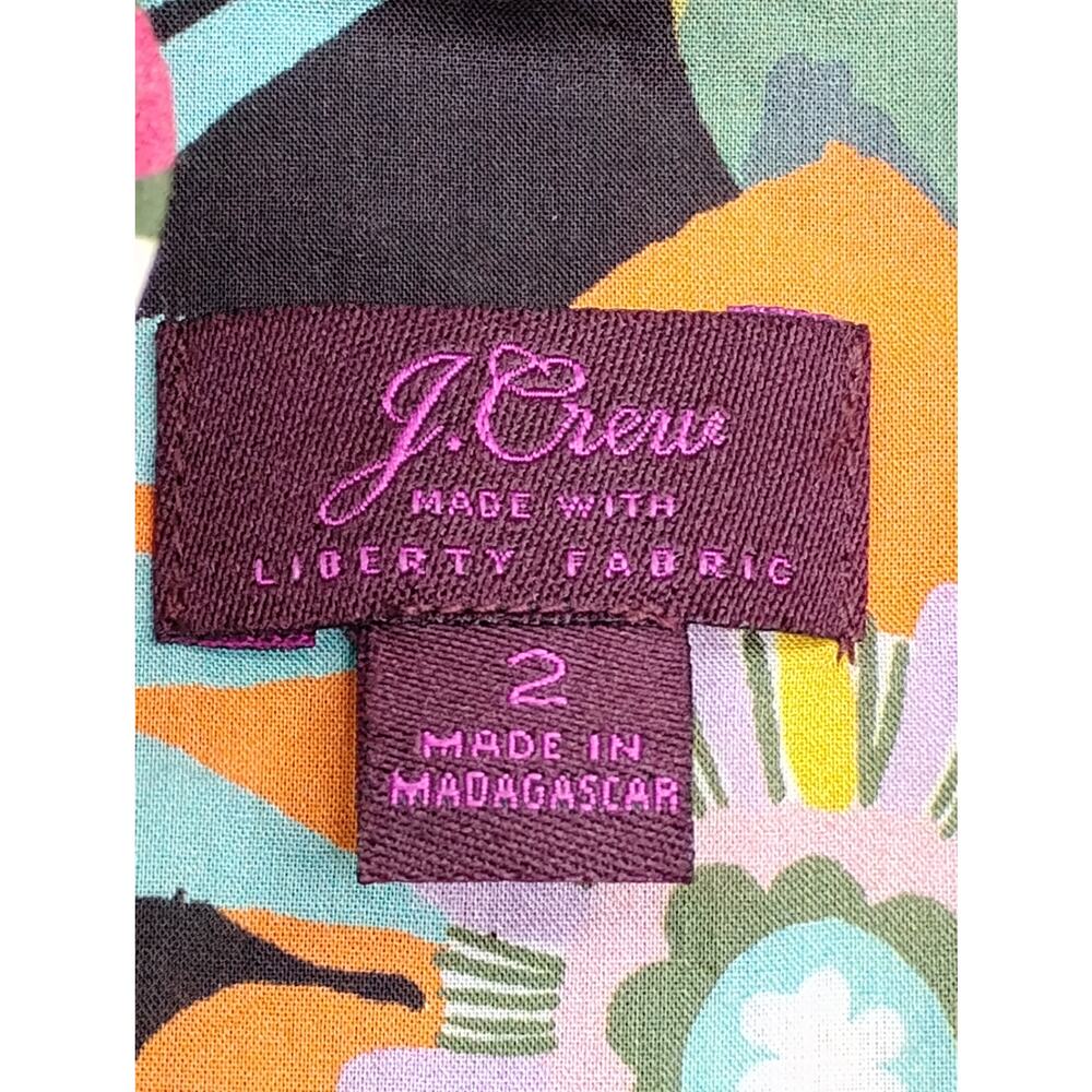 J. Crew X Liberty Floral Print Blouse Size 2 100% Cotton Sleeveless Mock Neck - Picture 6 of 8